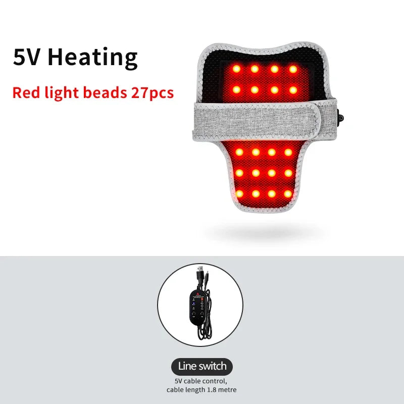 Red Light Therapy Neck Massager - Electric Heating & Vibration for Pain Relief