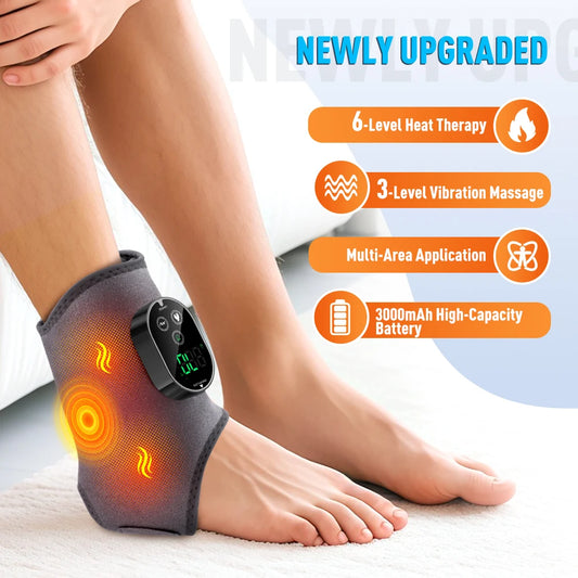 Electric Heated Ankle Wrist Brace - Vibration Massage Therapy