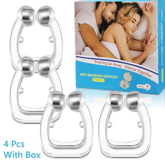 Anti Snore Stop Snoring Nose Clip Silicone Magnetic Sleep Tray Sleeping Aid Apnea Guard Night Device with Case Snoring Solution