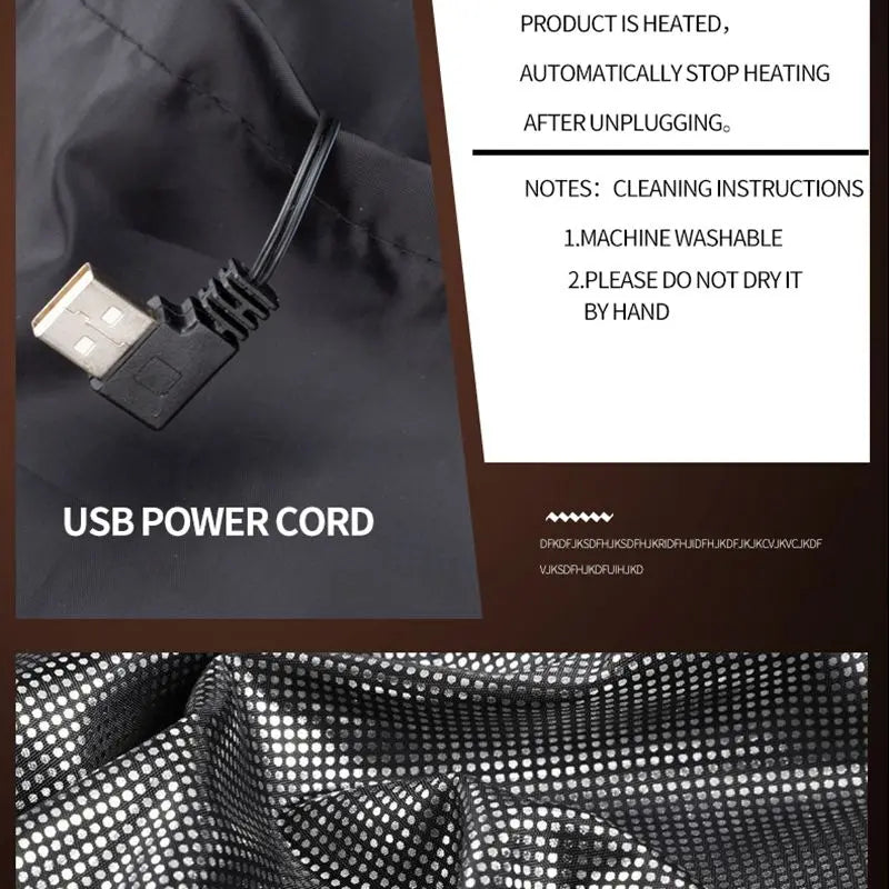 9-Zone Heated Vest USB Electric Jacket - Men & Women Winter Thermal Wear