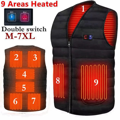 Heated Vest 9-Zone Smart Heating - Men & Women Winter Thermal Jacket