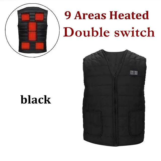 Heated Vest 9-Zone Smart Heating - Men & Women Winter Thermal Jacket
