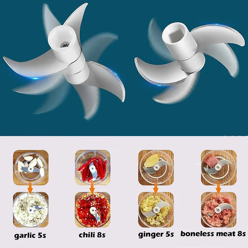 Grinder Household Rechargeable Multifunction Meat Vegetable Garlic And Ginger Crusher Mini Cordless Food Electric Grinder