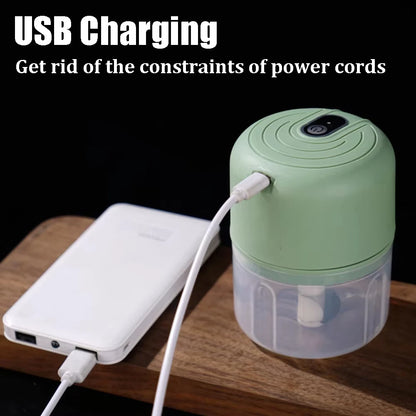 Electric Garlic Masher Garlic Masher 250ML Charging Mini Vegetable Chili Meat Ginger Grinder Durable Home Kitchen Blender