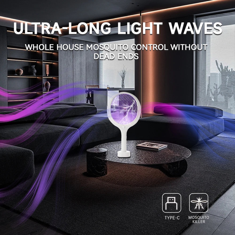 Six in One Mosquito Swatter  Mosquito Swatter With Adjustable Angle Rechargeable Household Mosquito Repellent Electric Fly