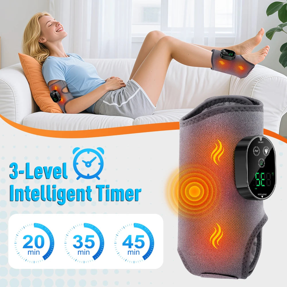 Electric Heated Ankle Wrist Brace - Vibration Massage Therapy
