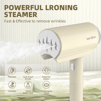 Sejoy Garment Steamers Portable 150ml Handheld Fabric Steamer Fast-Heat 1000W Steam Iron Cleaner for Home Travelling 220v/110v