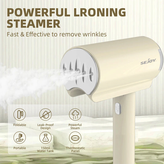 Sejoy Garment Steamers Portable 150ml Handheld Fabric Steamer Fast-Heat 1000W Steam Iron Cleaner for Home Travelling 220v/110v