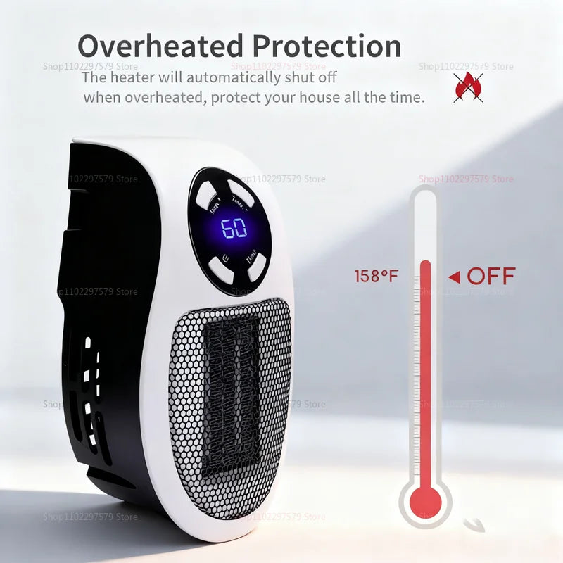 Wall Mounted Electric Heater for Winter Warm Air Blower Room Space Heater Efficient Warmth Convenient Indoor Heating Appliance