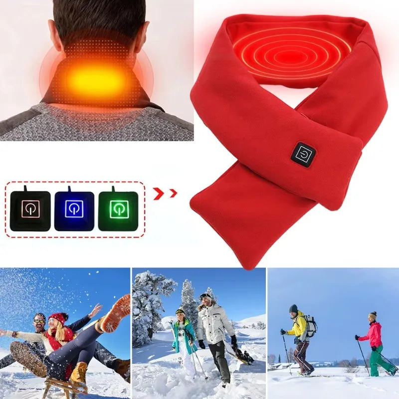 USB Heated Scarf - Portable Electric Neck Warmer for Winter Cold Weather