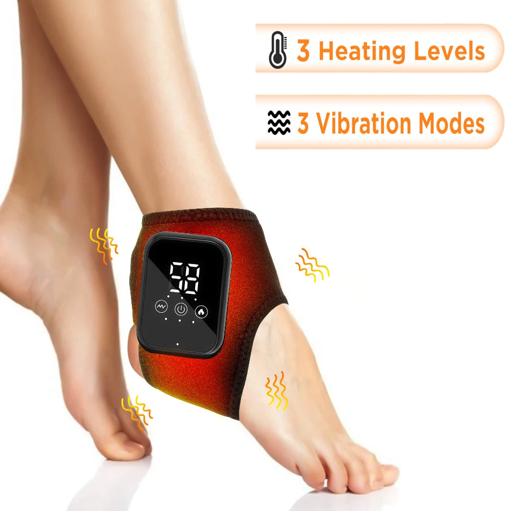 Electric Heated Ankle Wrist Brace - Vibration Massage Therapy