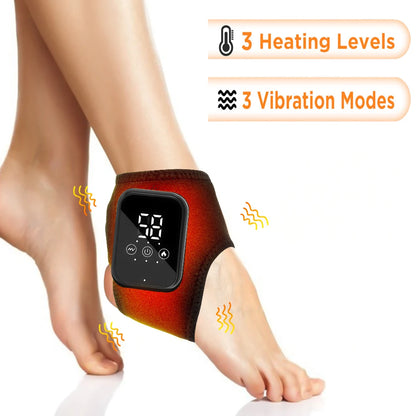 Electric Heated Ankle Wrist Brace - Vibration Massage Therapy