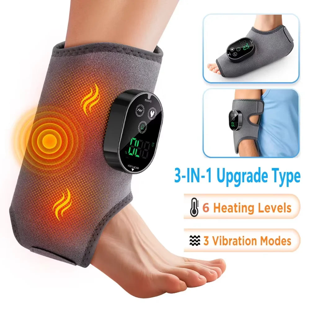 Electric Heated Ankle Wrist Brace - Vibration Massage Therapy