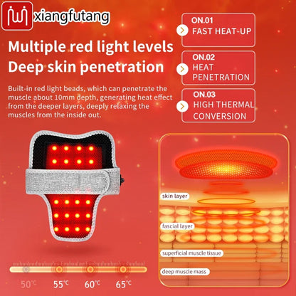 Red Light Therapy Neck Massager - Electric Heating & Vibration for Pain Relief