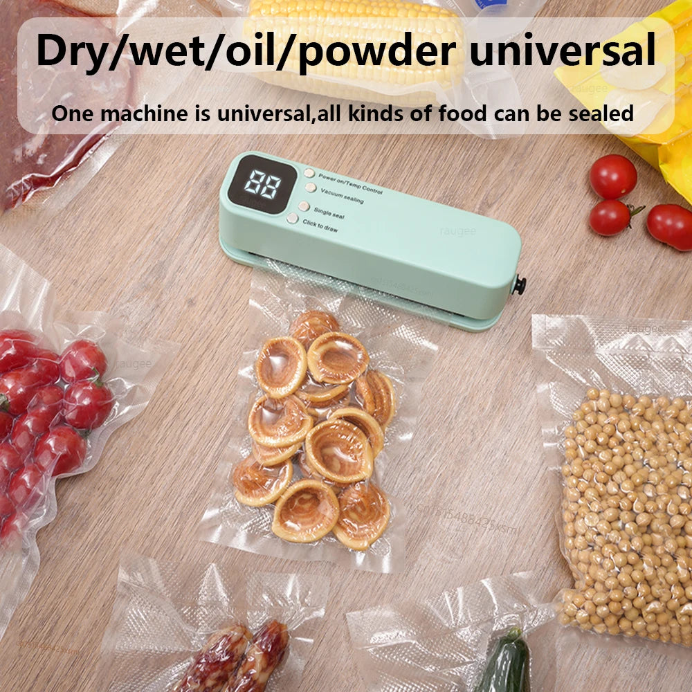 Vacuum Sealer Portable Mini Food Sealer USB Rechargeable Wireless Food Package Plastic Bags Automatic Vacuum Sealing Machine