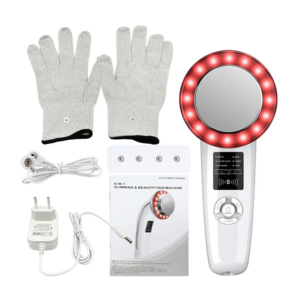 6 in1 EMS Ultrasound Cavitation Galvanic Ultrasound Body Massager