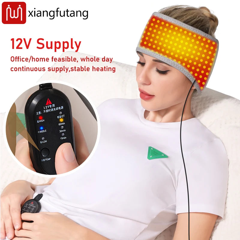 Red Light Heating Headband for Migraine Relief & Headache Pain
