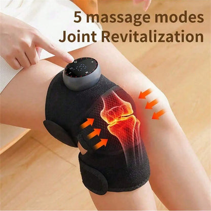 1 Rechargeable Heated Knee Massager, Adjustable 3D Fully Heated Knee Pad With Heating Mode And Adjustable Vibration