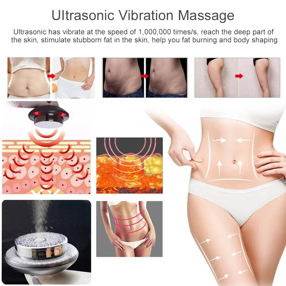 3 IN 1 Ultrasonic Cavitation EMS Body Slimming Massager Fat Burner