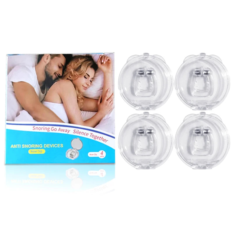 Anti Snore Stop Snoring Nose Clip Silicone Magnetic Sleep Tray Sleeping Aid Apnea Guard Night Device with Case Snoring Solution