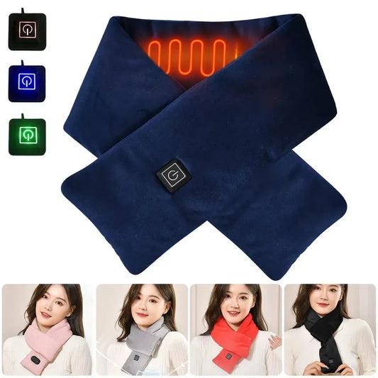USB Heated Scarf - Portable Electric Neck Warmer for Winter Cold Weather