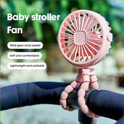 Portable Outdoor Fan USB Rechargeable Clip-on Baby Fan 3 Speeds 600mAh Mini Home Stroller Fans Cooling Appliances Household