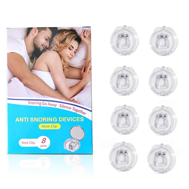 Anti Snore Stop Snoring Nose Clip Silicone Magnetic Sleep Tray Sleeping Aid Apnea Guard Night Device with Case Snoring Solution