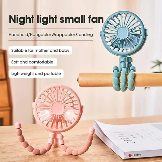 Portable Outdoor Fan USB Rechargeable Clip-on Baby Fan 3 Speeds 600mAh Mini Home Stroller Fans Cooling Appliances Household