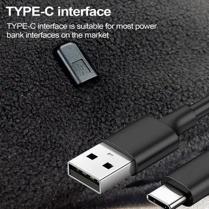 USB Heated Velvet Scarf - Type-C Neck Warmer with 3-Speed Temperature Control