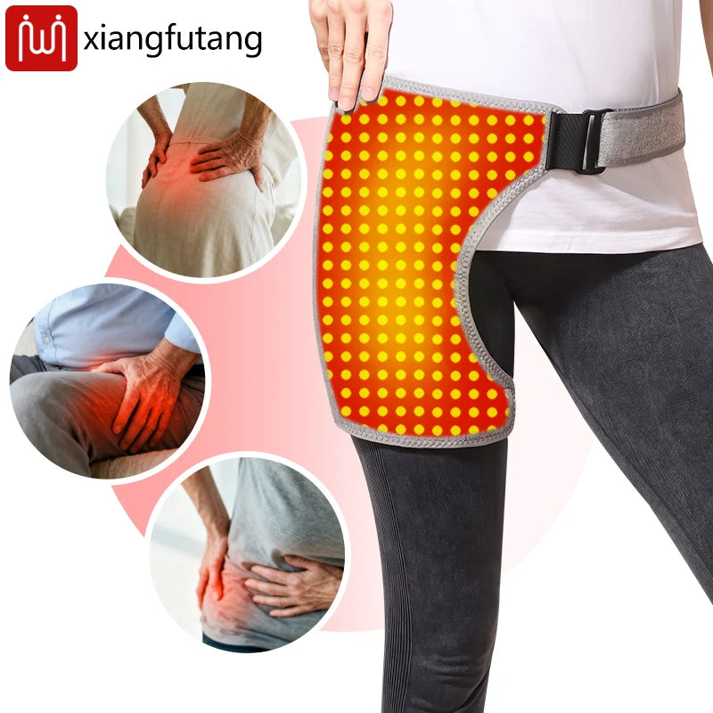 Red Light Heating Hip Support - Vibration Massager for Joint Pain Relief