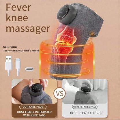 1 Rechargeable Heated Knee Massager, Adjustable 3D Fully Heated Knee Pad With Heating Mode And Adjustable Vibration