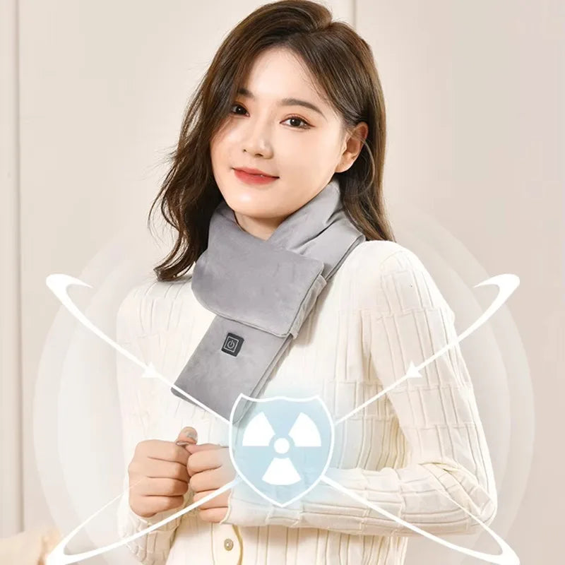 USB Heated Scarf - Portable Electric Neck Warmer for Winter Cold Weather