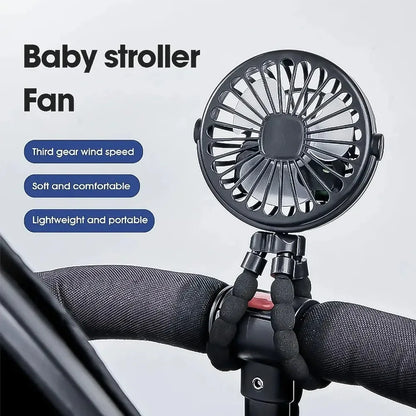 Portable Outdoor Fan USB Rechargeable Clip-on Baby Fan 3 Speeds 600mAh Mini Home Stroller Fans Cooling Appliances Household