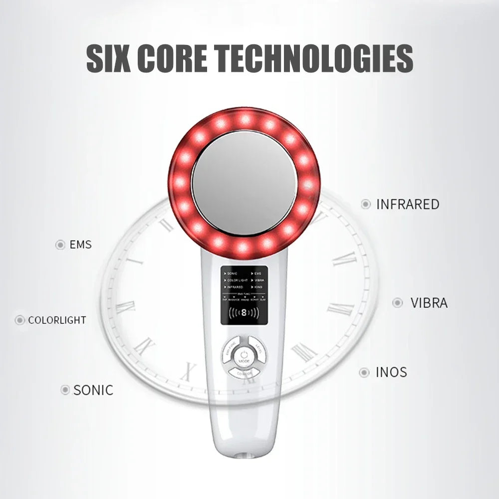 6-in-1 EMS Ultrasound Cavitation Body Massager - Galvanic Slimming & Fat Reduction Device