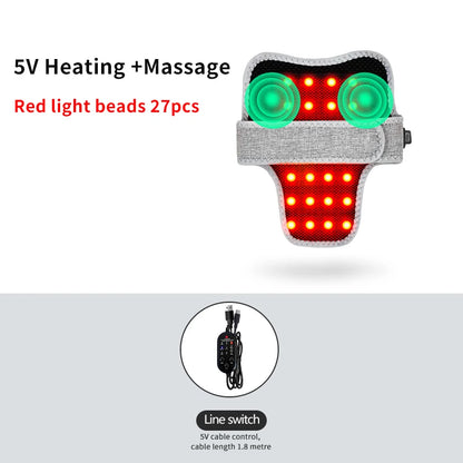 Red Light Therapy Neck Massager - Electric Heating & Vibration for Pain Relief