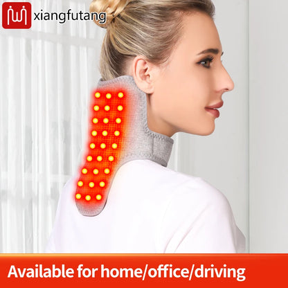 Red Light Therapy Neck Massager - Electric Heating & Vibration for Pain Relief