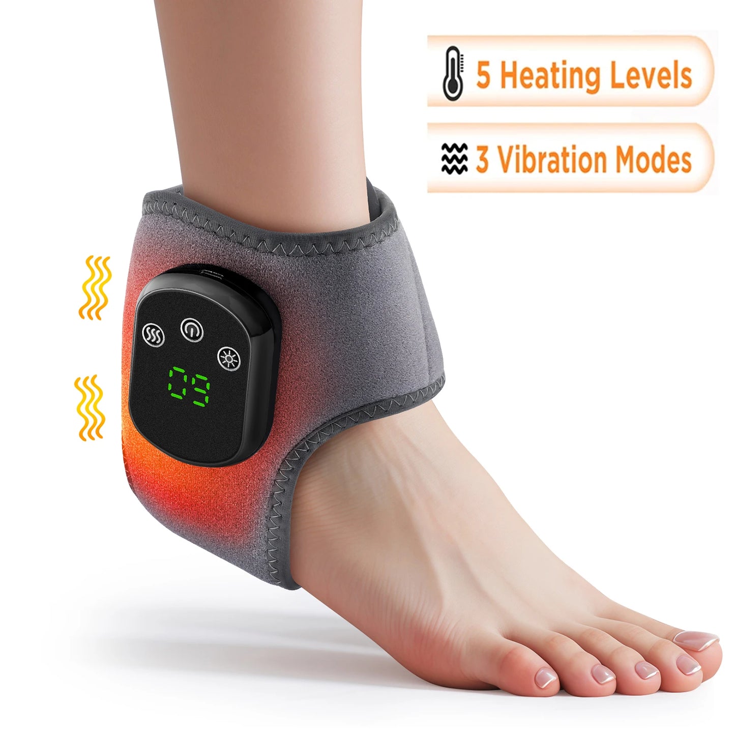 Electric Heated Ankle Wrist Brace - Vibration Massage Therapy