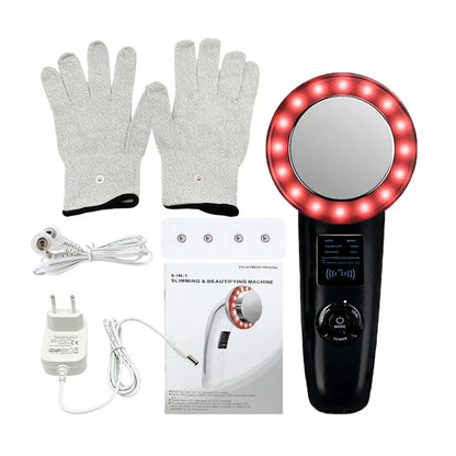 6-in-1 EMS Ultrasound Cavitation Body Massager - Galvanic Slimming & Fat Reduction Device