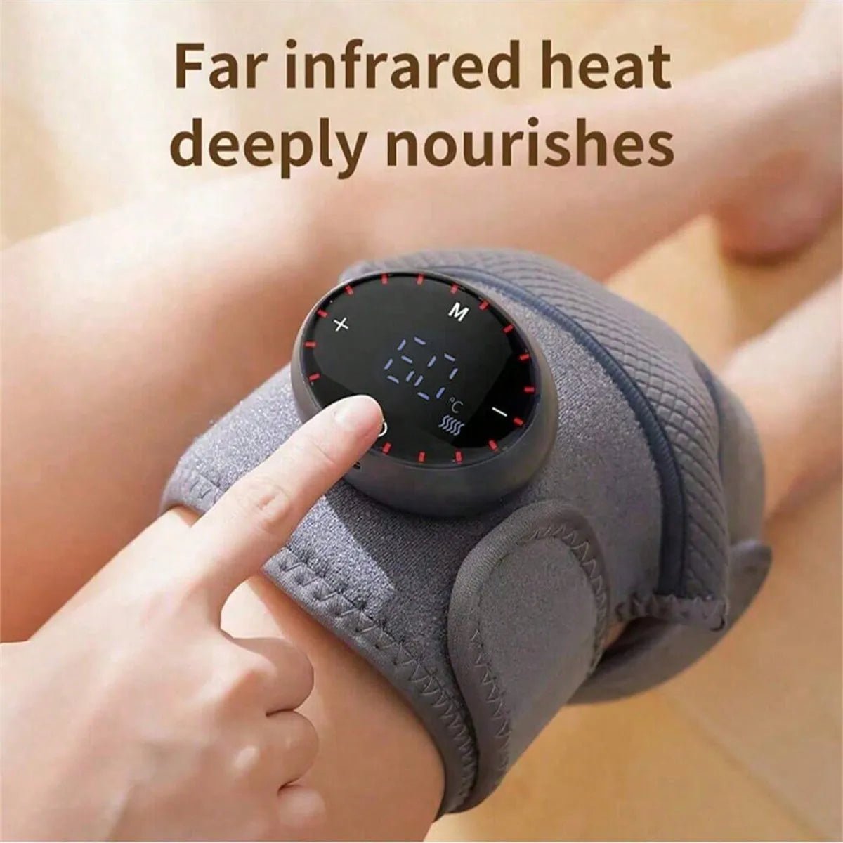 1 Rechargeable Heated Knee Massager, Adjustable 3D Fully Heated Knee Pad With Heating Mode And Adjustable Vibration