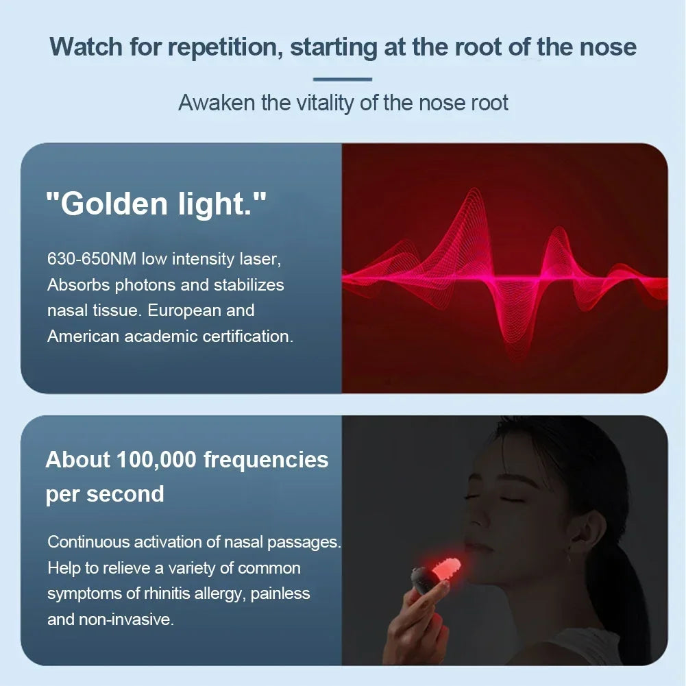 Portable Infrared Rhinitis Relief Device - Low Frequency Pulse Nose Therapy Machine