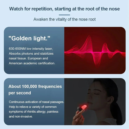 Portable Infrared Rhinitis Relief Device - Low Frequency Pulse Nose Therapy Machine